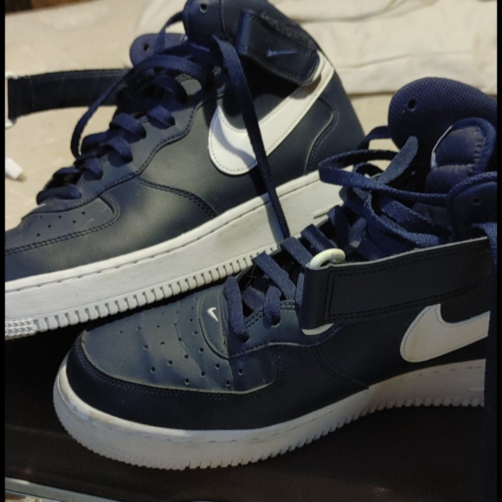 High top navy blue air force ones